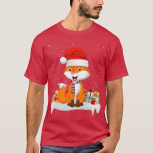 Funny Xmas Lighting Reindeer Santa Hat Fo Christma T-Shirt