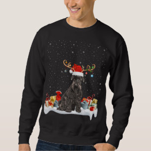 Funny Xmas Lighting Reindeer Santa Hat Schnauzer C Sweatshirt