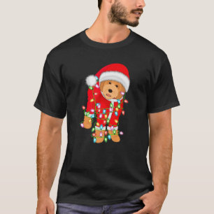 Funny Xmas Lighting Santa Goldendoodle Christmas T-Shirt
