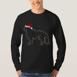 Funny Xmas Lighting Santa Hat Border Collie Dog Ch T-Shirt