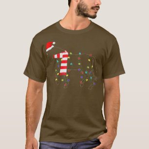 Funny Xmas Lighting Santa Hat Horse Christmas  T-Shirt