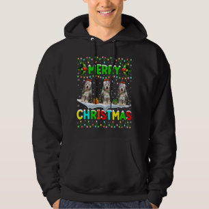 Funny Xmas Lighting Santa Hat Merry Christmas Bear Hoodie