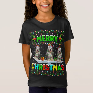 Funny Xmas Lighting Santa Hat Merry Christmas Bear T-Shirt