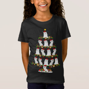 Funny Xmas Lighting Santa Maltipoo Christmas Tree T-Shirt