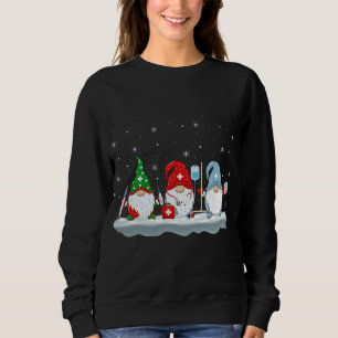Funny Xmas Lighting Santa Nurse Gnomes Christmas Sweatshirt