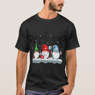 Funny Xmas Lighting Santa Nurse Gnomes Christmas T-Shirt