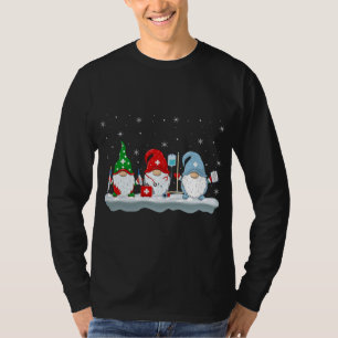 Funny Xmas Lighting Santa Nurse Gnomes Christmas T-Shirt