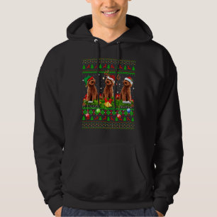 Funny Xmas Lighting Santa Ugly Toy Poodle Dog Chri Hoodie