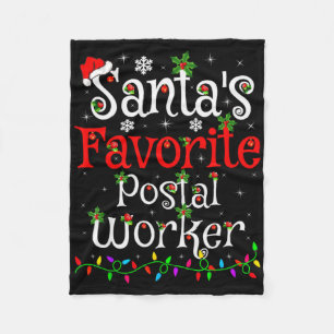 Funny Xmas Lighting Santas Favorite Stal Worker C Fleece Blanket