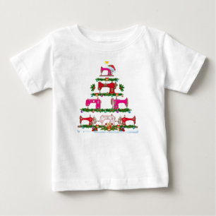 Funny Xmas Lighting Sewing Machine Christmas Tree Baby T-Shirt