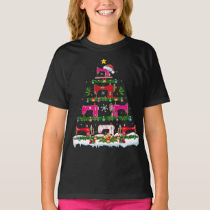 Funny Xmas Lighting Sewing Machine Christmas Tree T-Shirt