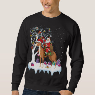 Funny Xmas Lighting Tree Santa Riding Greyhound Ch Sweatshirt