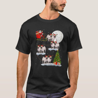 Funny Xmas Lighting Tree Santa Riding Pug Christma T-Shirt