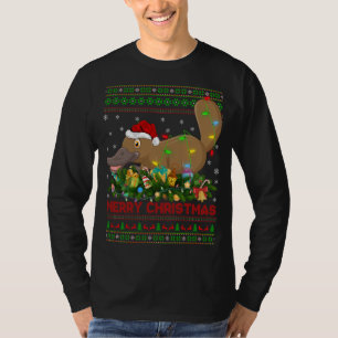 Funny Xmas Lighting Tree Santa Ugly Platypus Chris T-Shirt