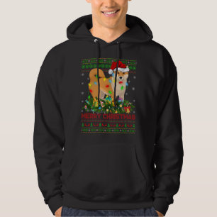 Funny Xmas Lighting Tree Santa Ugly Shiba Inu Dog Hoodie