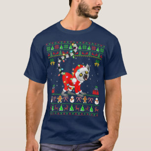 Funny Xmas Lights Ugly Sweater Style Santa Lemur C