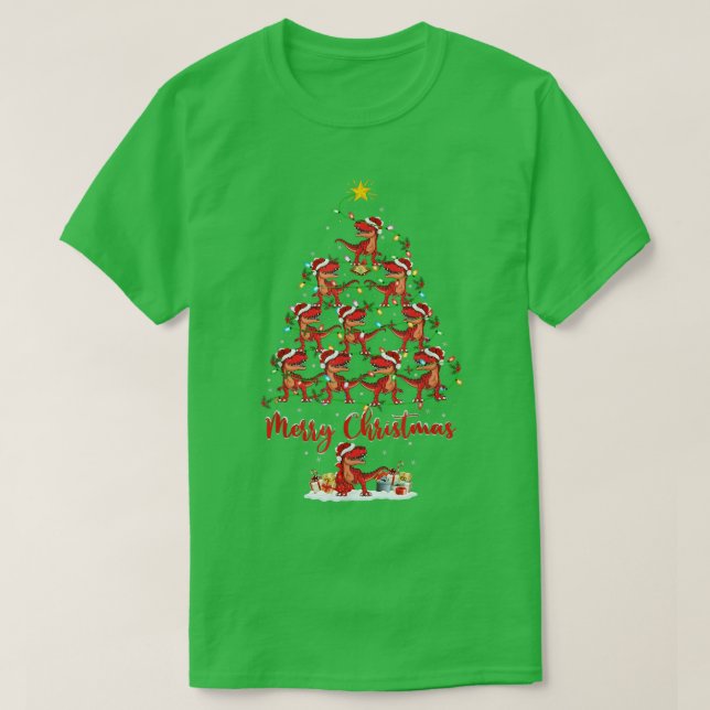 Funny Xmas Matching Santa Allosaurus Dinosaur Chri T-Shirt (Design Front)