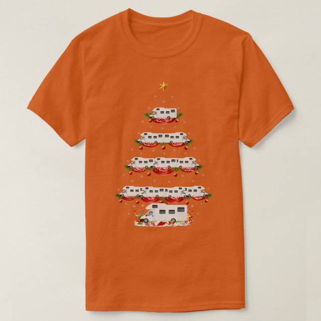 Funny Xmas Matching Santa Camper Van Christmas Tre T-Shirt (Design Front)