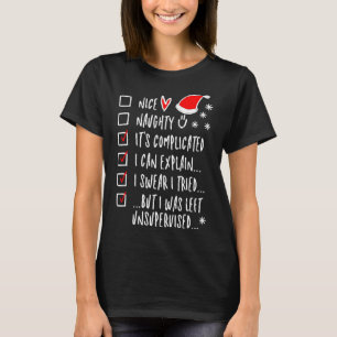 Funny Xmas Nice Naughty List I Can Explain - I Swe T-Shirt