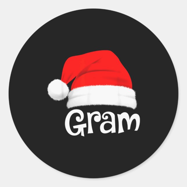 Funny Xmas Pajama Group Matching Gram Christmas Ha Classic Round Sticker (Front)