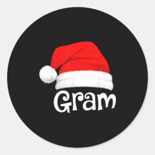 Funny Xmas Pajama Group Matching Gram Christmas Ha Classic Round Sticker