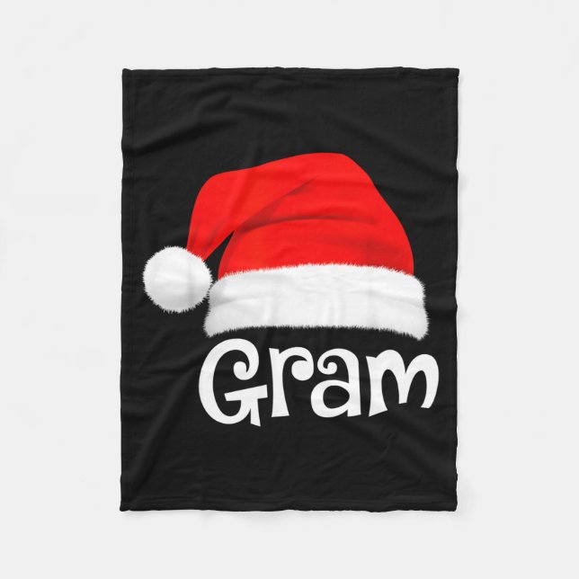 Funny Xmas Pajama Group Matching Gram Christmas Ha Fleece Blanket (Front)