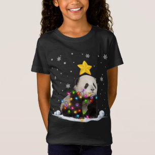 Funny Xmas Panda Bear Animals Lover Christmas Tree T-Shirt