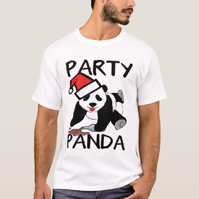 Funny Xmas Party panda T-Shirt (Front)