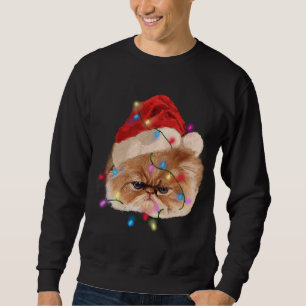 Funny Xmas Persian Cat Christmas Lights Adorable F Sweatshirt