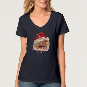Funny Xmas Persian Cat Christmas Lights Adorable F T-Shirt