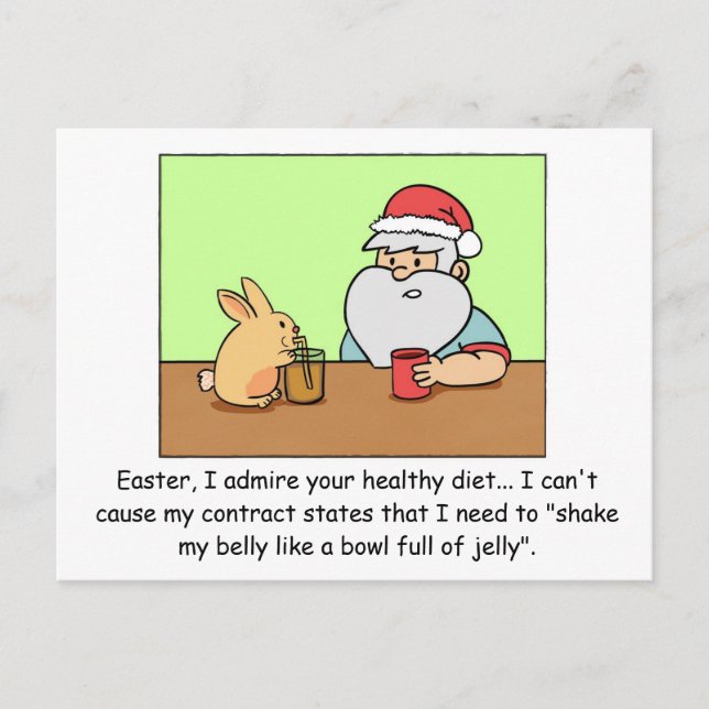 Funny X'mas Postcard: Santa complains about job Holiday Postcard (Front)