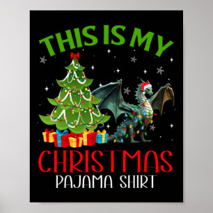 Funny Xmas Santa Lights This Is My Dragon Christma Poster