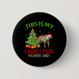 Funny Xmas Santa Lights This Is My Hyena Christmas 6 Cm Round Badge
