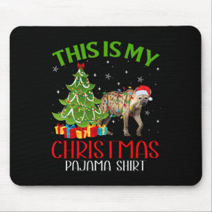 Funny Xmas Santa Lights This Is My Hyena Christmas Mouse Pad