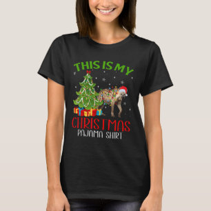Funny Xmas Santa Lights This Is My Hyena Christmas T-Shirt