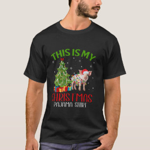 Funny Xmas Santa Lights This Is My Pig Christmas P T-Shirt