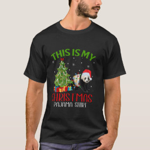 Funny Xmas Santa This Is My Panda Bear Christmas P T-Shirt