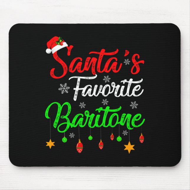 Funny Xmas Santas Favorite Baritone Christmas  Mouse Pad (Front)