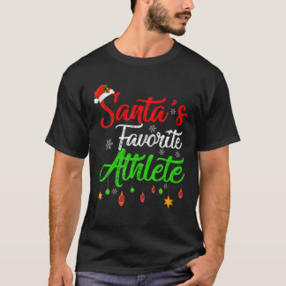 Funny Xmas Santa's Favourite Athlete Christmas T-Shirt