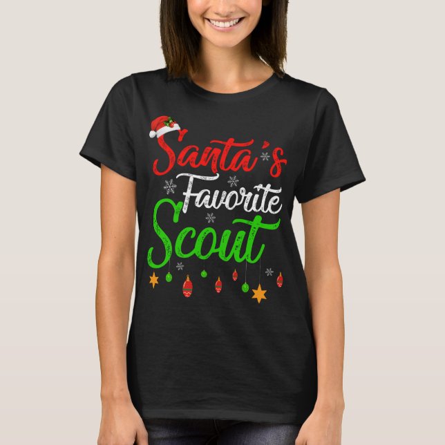 Funny Xmas Santa's Favourite Scout Christmas T-Shirt (Front)