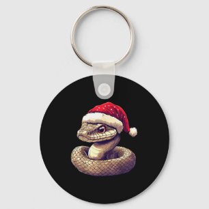 Funny Xmas Snake Lovers Christmas Pajama Snake San Key Ring