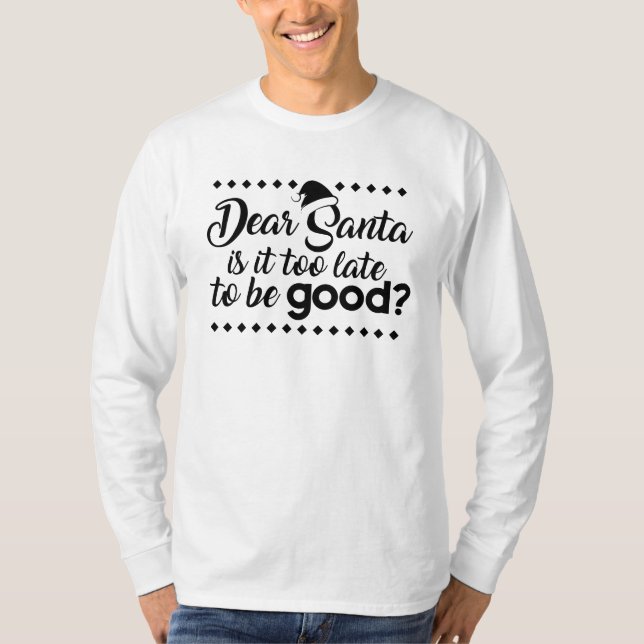 Funny xmas t-shirt black on white design (Front)