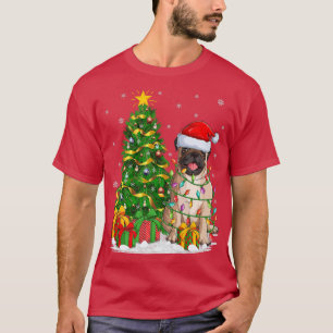 Funny Xmas Tree Family Matching Santa Pug Dog Chri T-Shirt