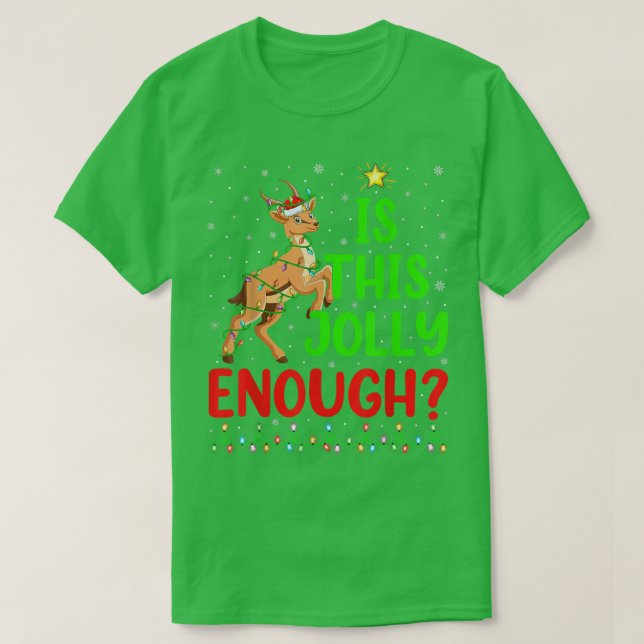 Funny Xmas Tree Is This Jolly Enough Antelope Chri T-Shirt (Design Front)