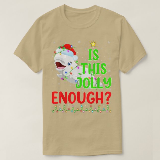 Funny Xmas Tree Is This Jolly Enough Beluga Whale  T-Shirt (Design Front)