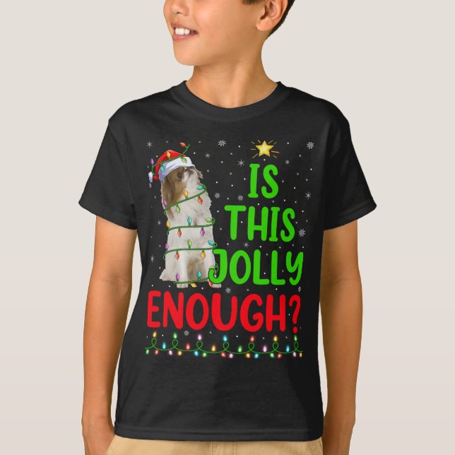 Funny Xmas Tree Is This Jolly Enough Japanese Chin T-Shirt (Front)