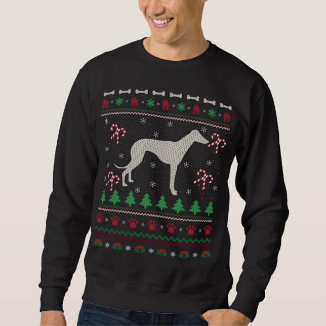 Funny Xmas Ugly Italian Greyhound Dog Christmas Sweatshirt (Front)