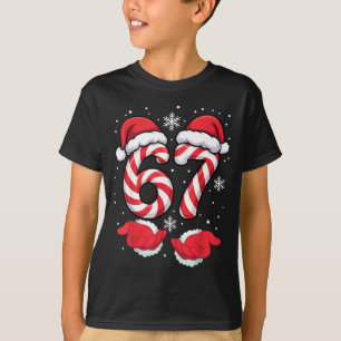 Funny Xmas Viral 67 Candy Canes Santa Funny Holida T-Shirt