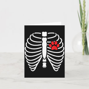 Funny Xray Halloween Costume Rib Cage Skeleton Dog Card
