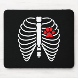 Funny Xray Halloween Costume Rib Cage Skeleton Dog Mouse Pad